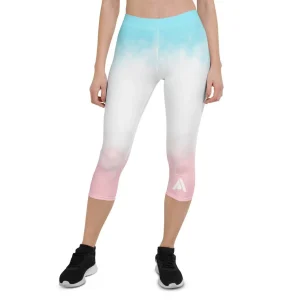 💙🤍🌸 Collant Court Sport Femme Bleu Blanc Rose – Confort & style